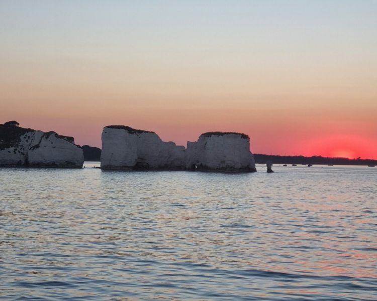 Old Harry Rocks red sunset