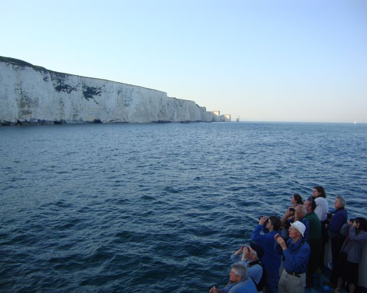 people on a jurassic coastline cruise from poole
