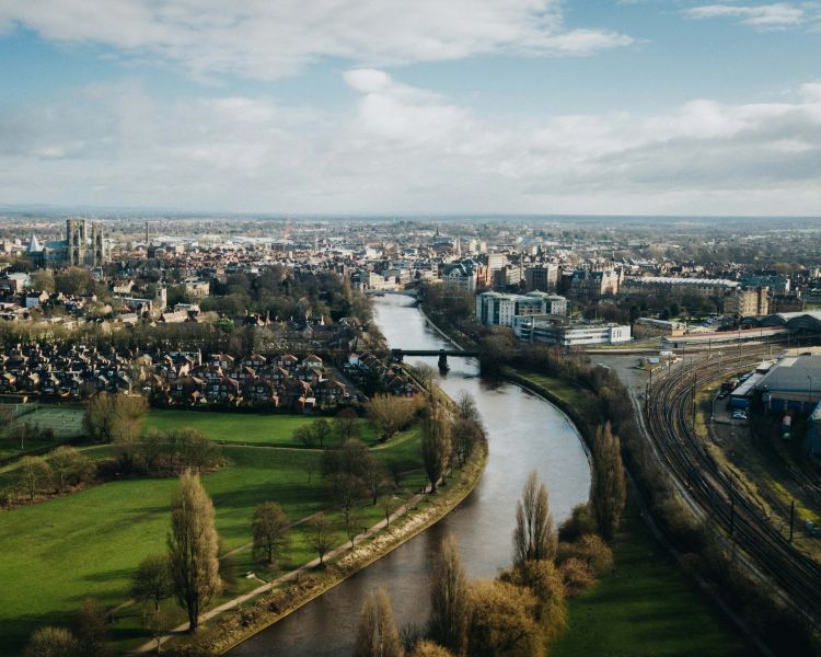 York landscape from the sky