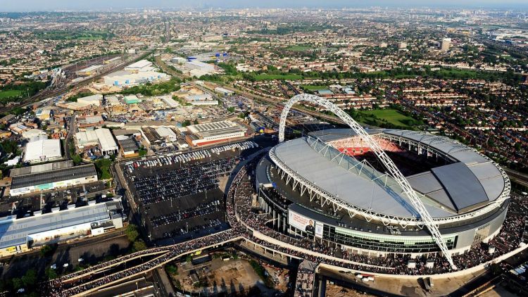aerial view of wembley stadium