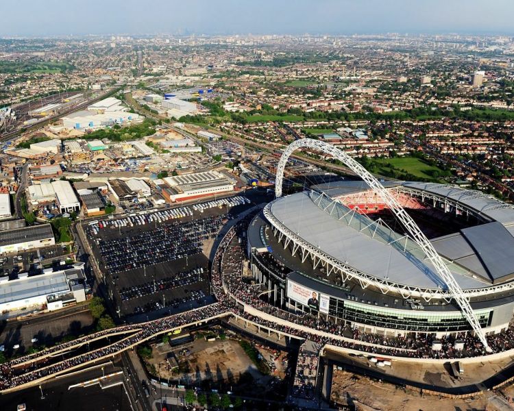 aerial view of wembley stadium