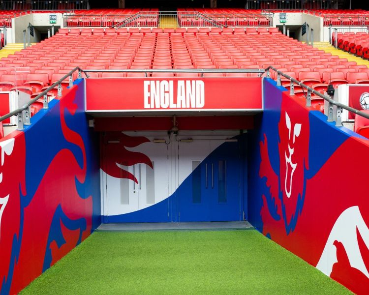 the players tunnel at wembley stadium