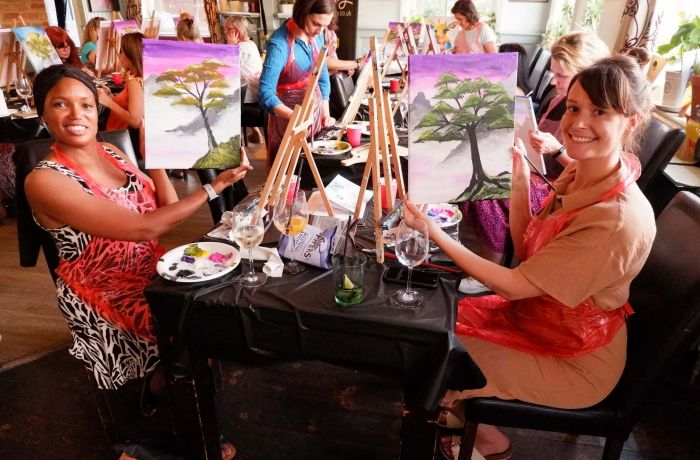 paint and sip with brush party