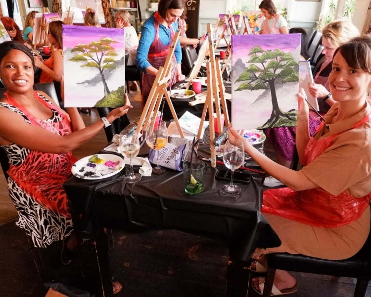 paint and sip with brush party