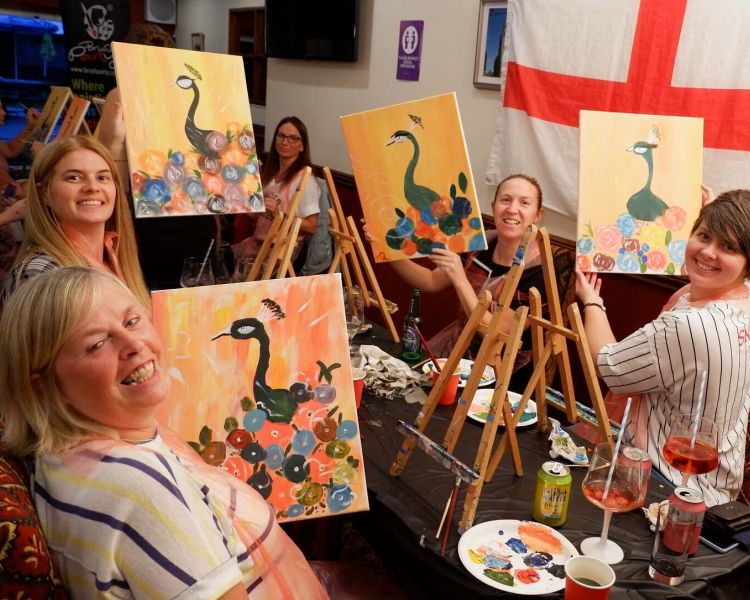 paint and sip with brush party