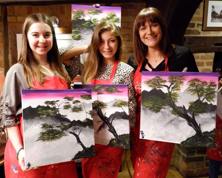 paint and sip with brush party