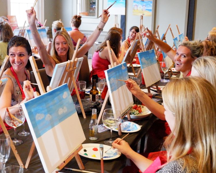 paint and sip with brush party