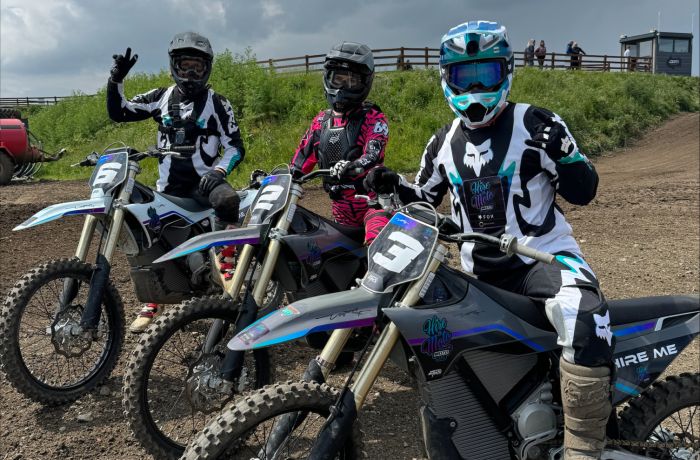 three motocross riders on a motocross experience day