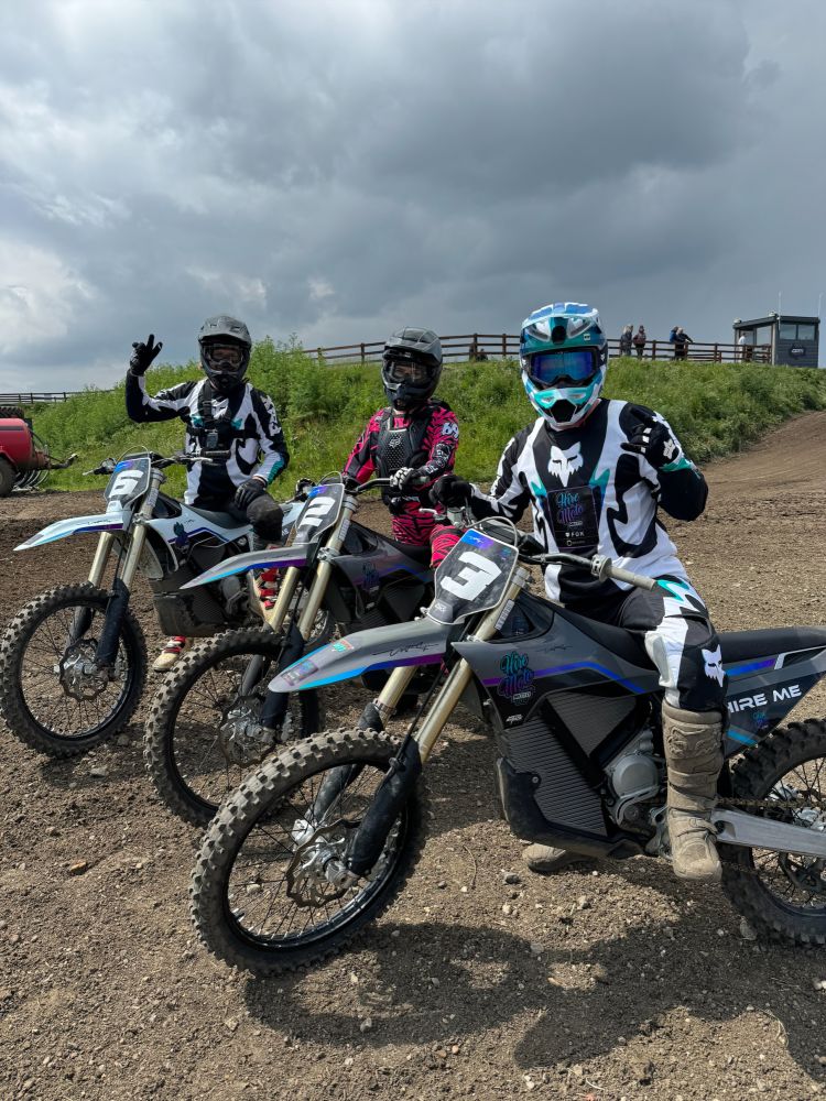 three motocross riders on a motocross experience day