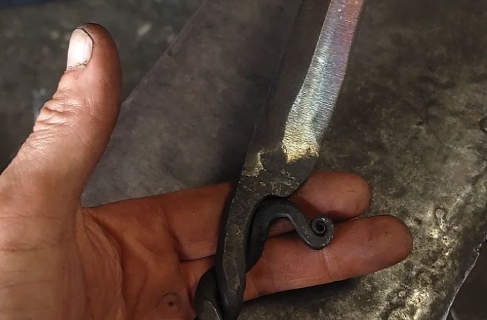 knife made on a full day introductory blacksmithing experience