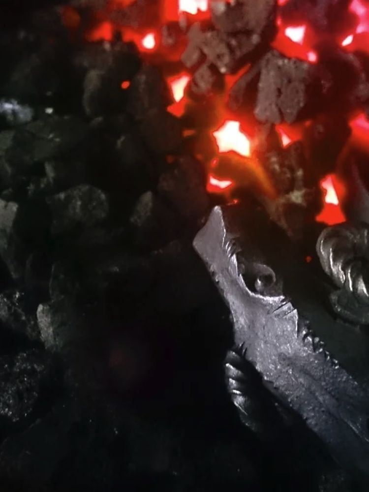 ram's head poker made on a full day introductory blacksmithing experience