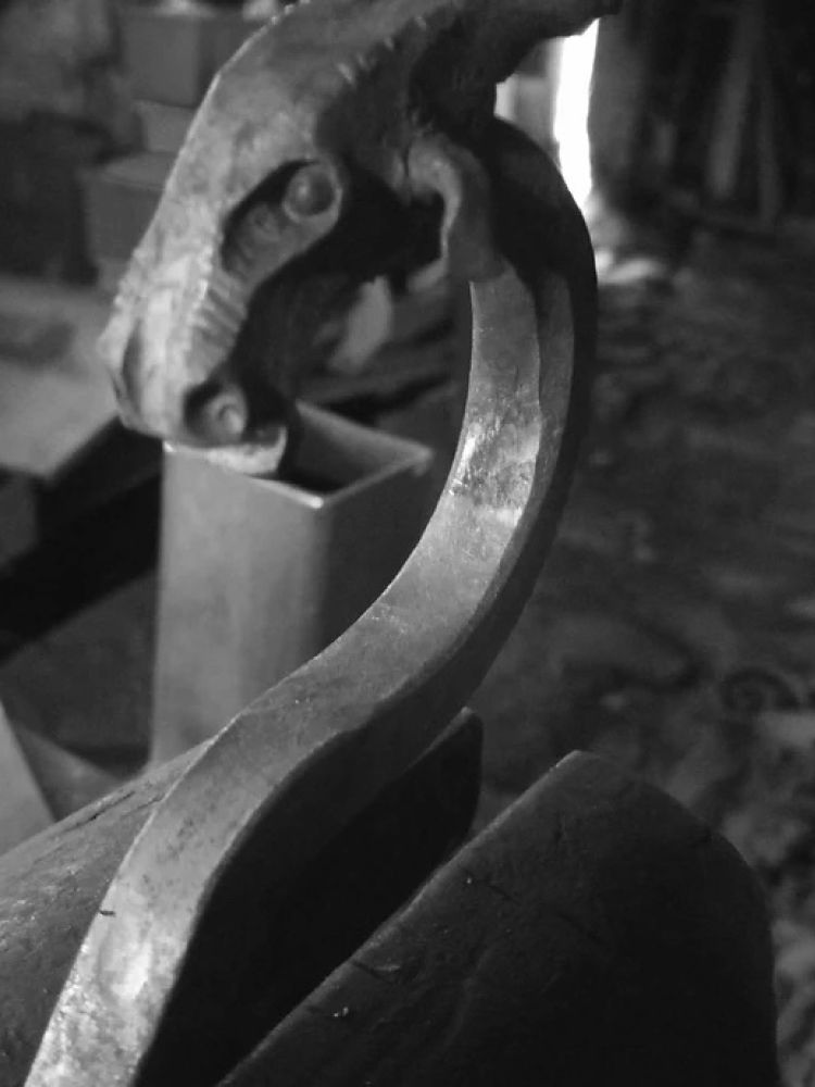 ram's head poker made on a full day introductory blacksmithing experience