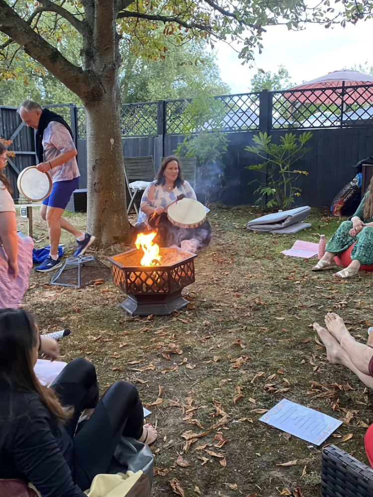 Meditation around a fire
