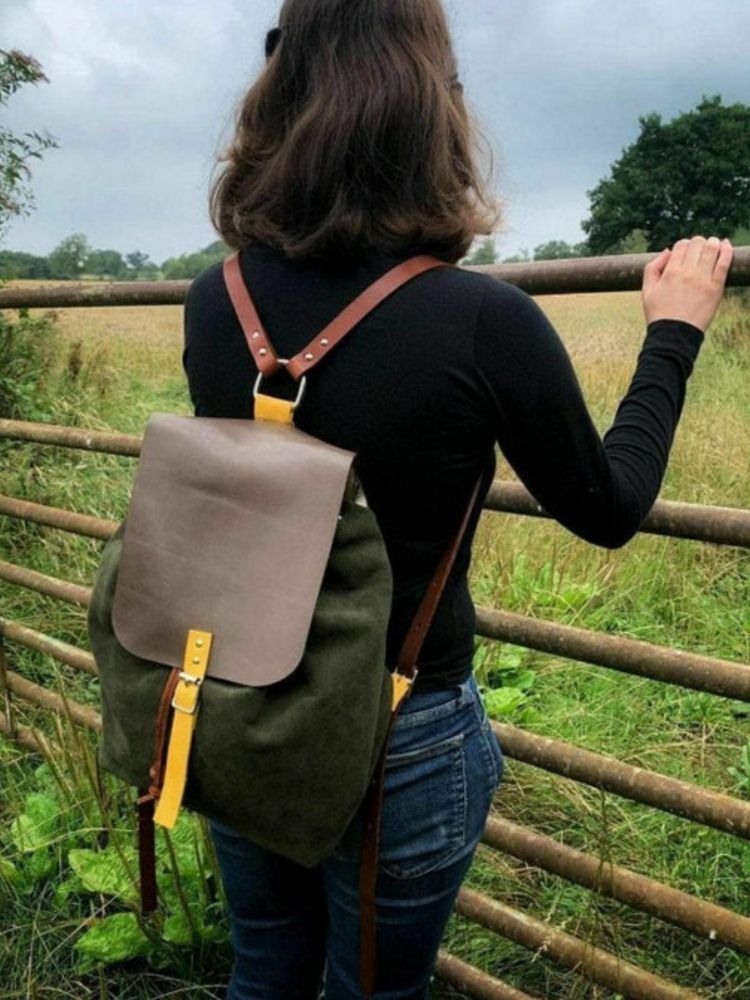 Grey leather bag