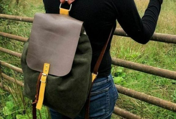 Grey leather bag
