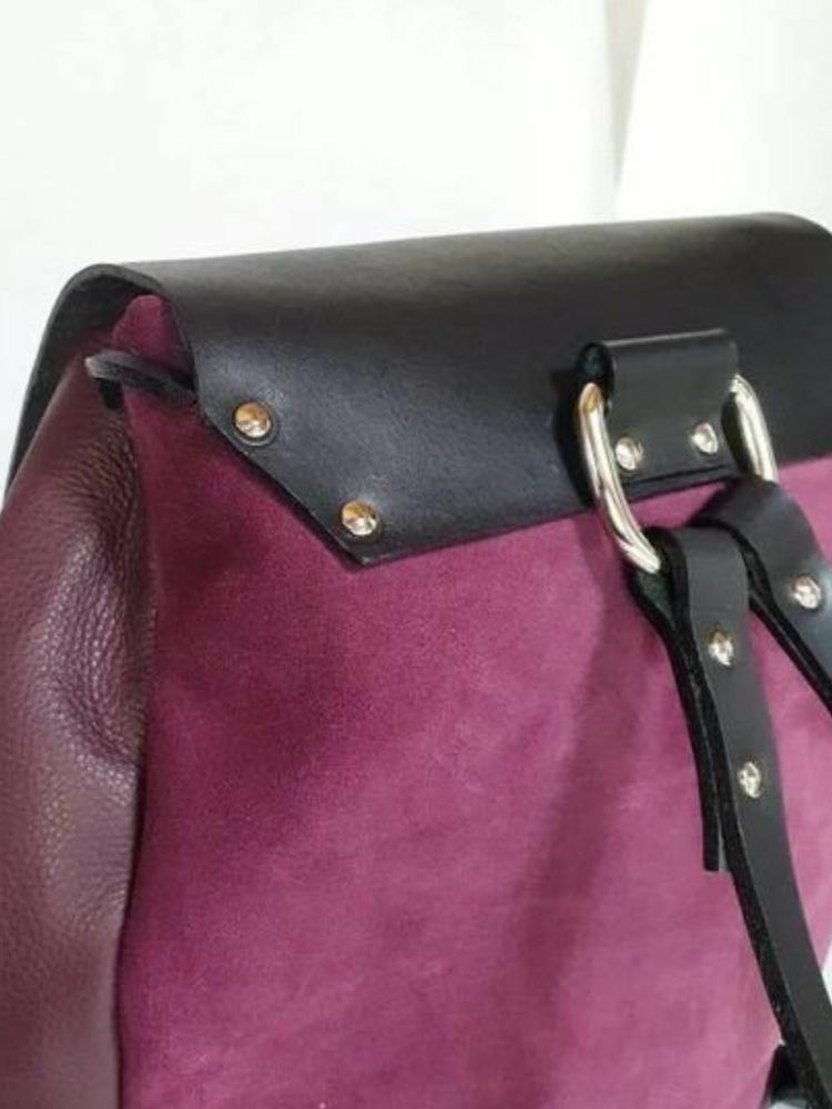 Purple leather bag