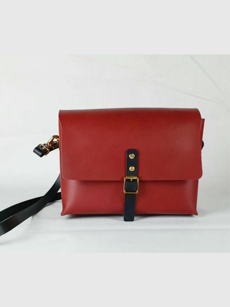 Handmade red satchel