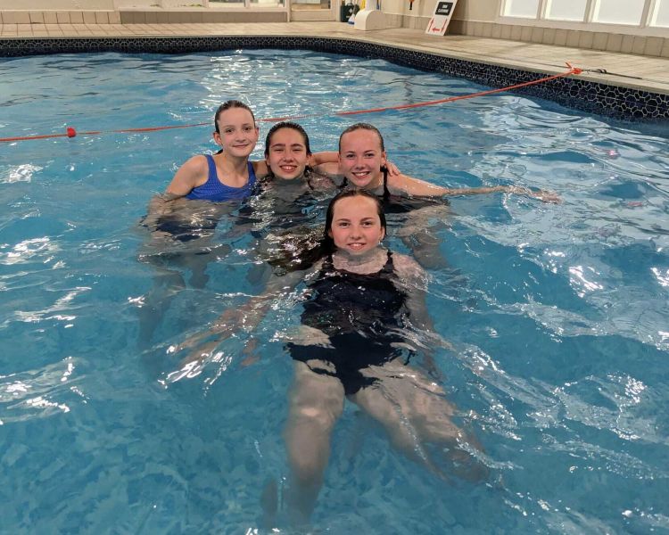 Teens in a pool