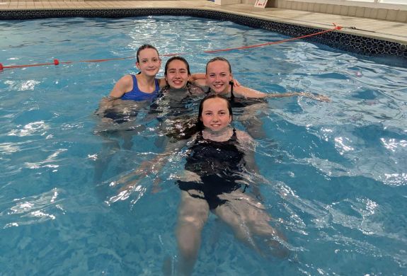 Teens in a pool