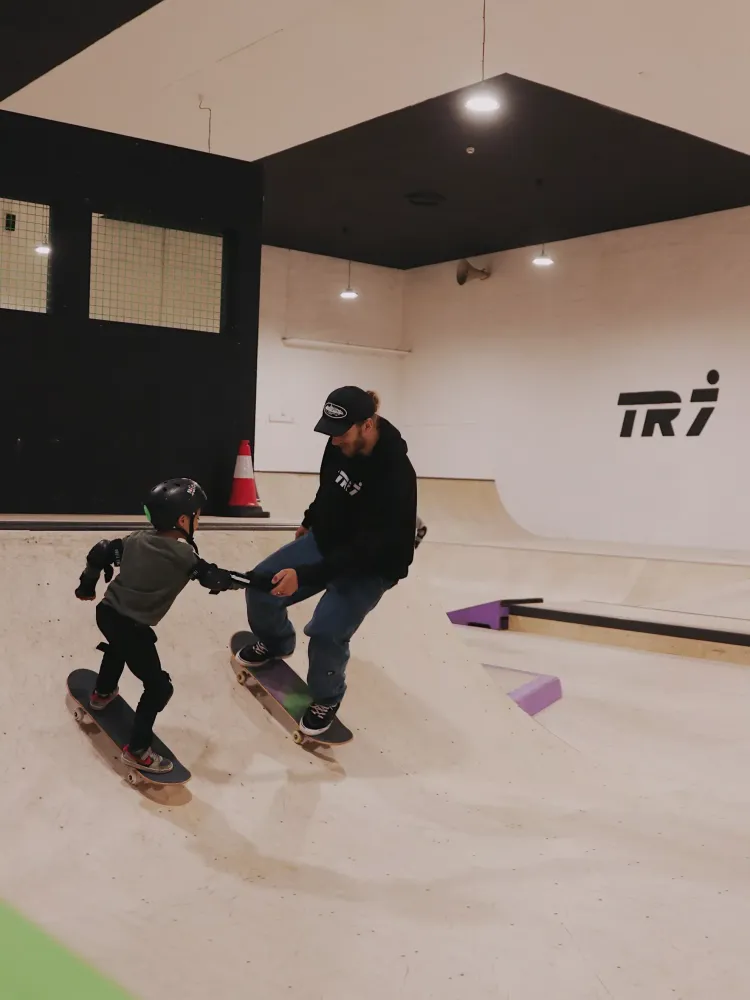 young boy on a skateboard lesson experience day