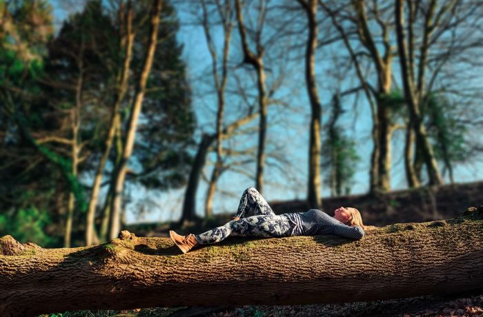 outdoor yoga and forest bathing experience
