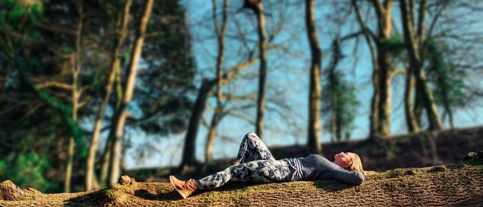outdoor yoga and forest bathing experience