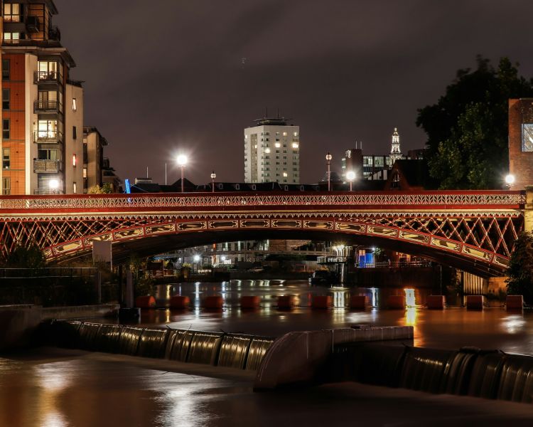 Leeds city centre at night