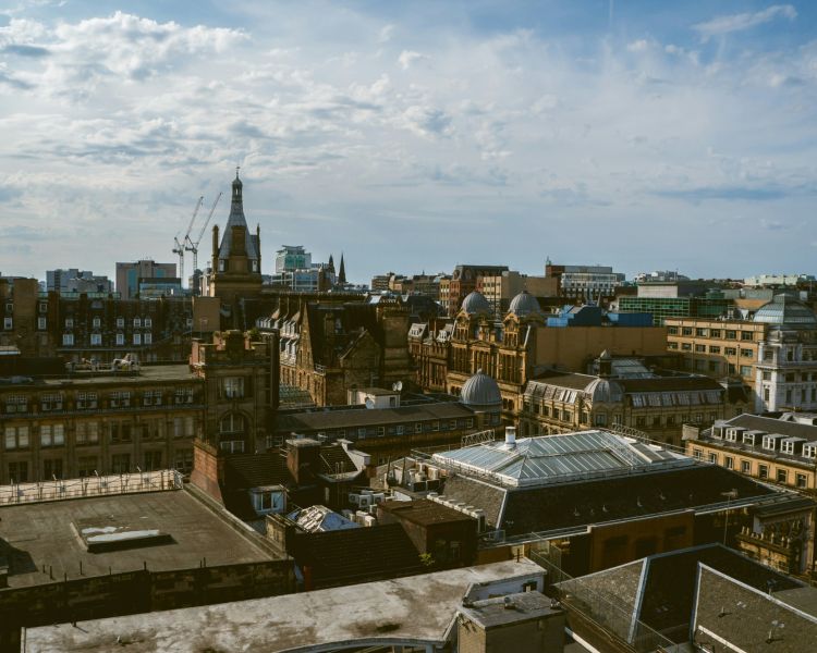Aerial view of glasgow city centre