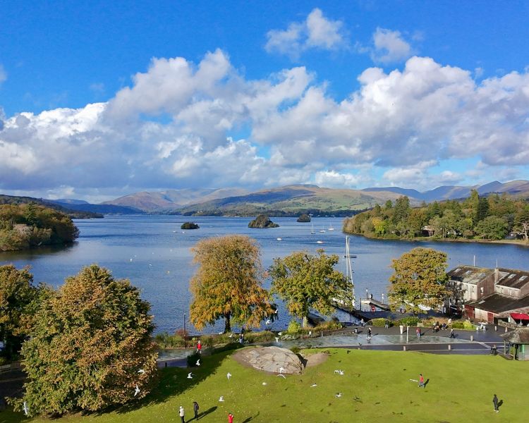View of lake windermere in the lake district