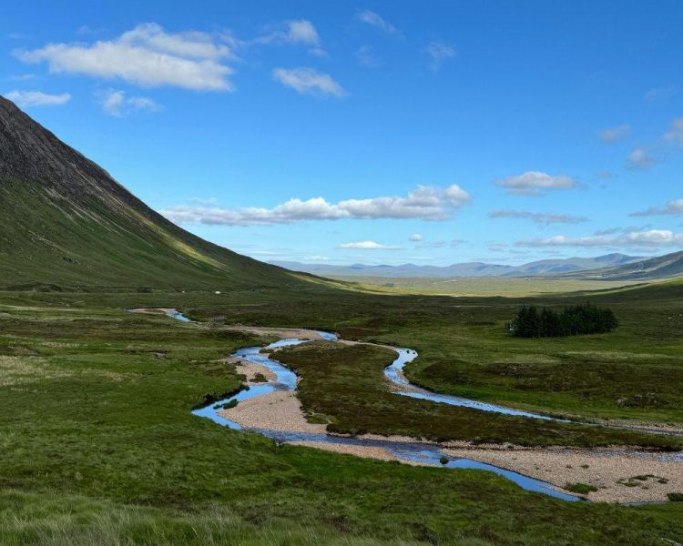 Glen etive a valley in the scottish highlands near glencoe