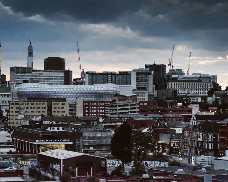 Aerial view of birmingham city centre