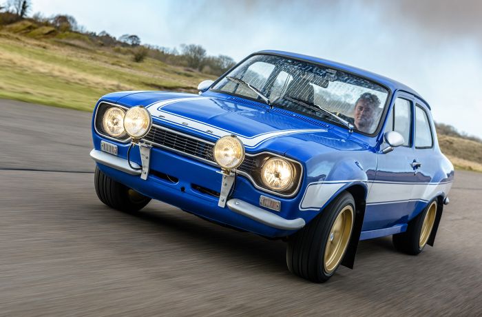 a blue escort on a race track as part of a driving experience day