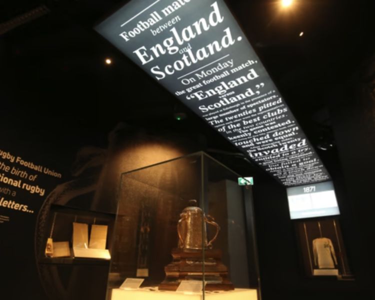exhibition at the world rugby museum on a twickenham stadium tour on a london break for two