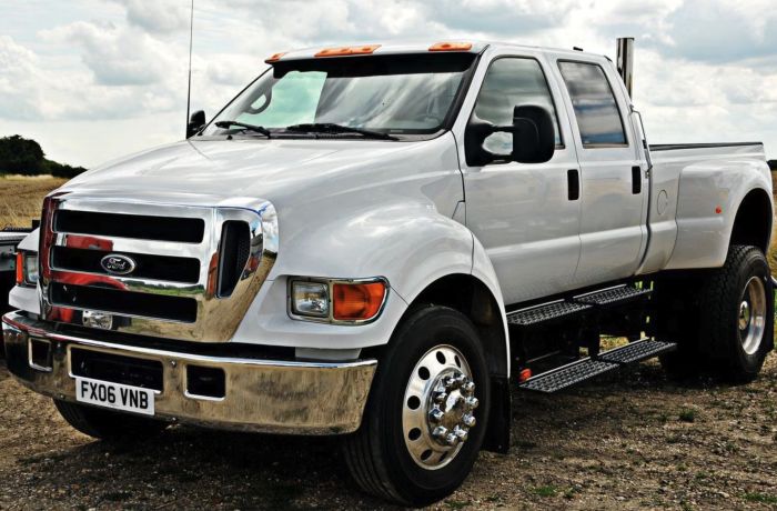 v8 ford f650 super duty pick up truck seen on a junior american truck driving experience