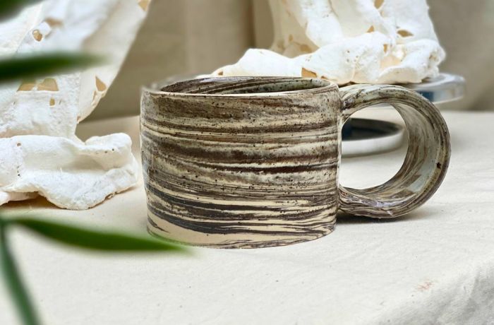 Marbled ceramic mug