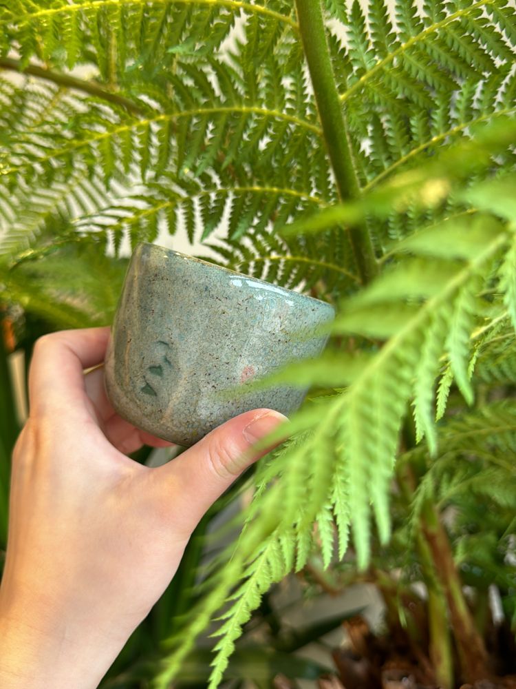 Handmade ceramic handless mug