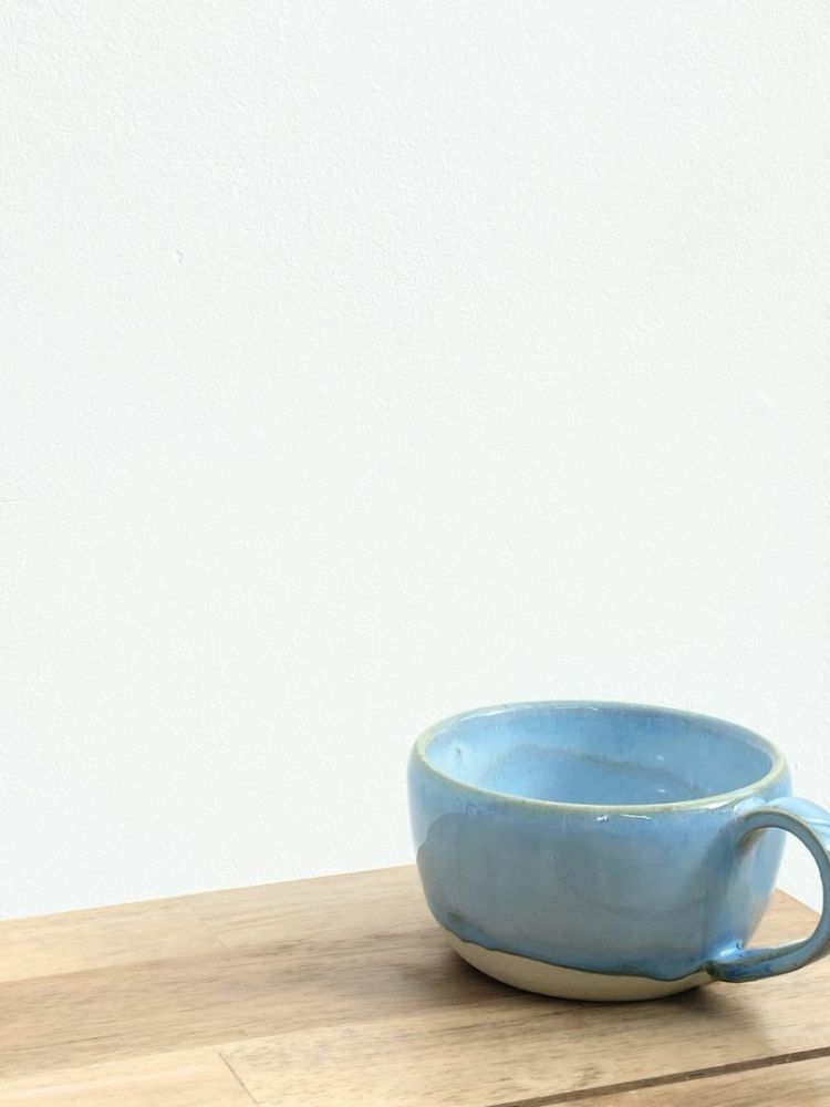 Blue ceramic mug