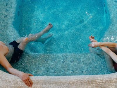 Couple in jacuzzi