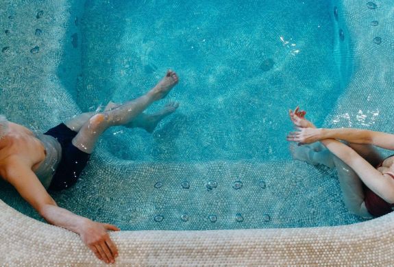 Couple in jacuzzi