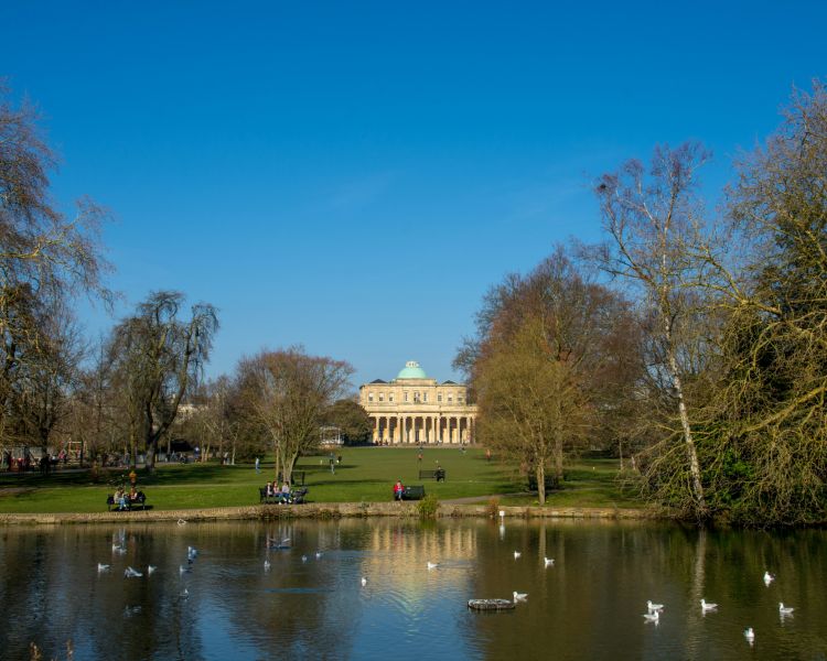 The pump rooms old spa mineral water buildings in pittville park in cheltenham