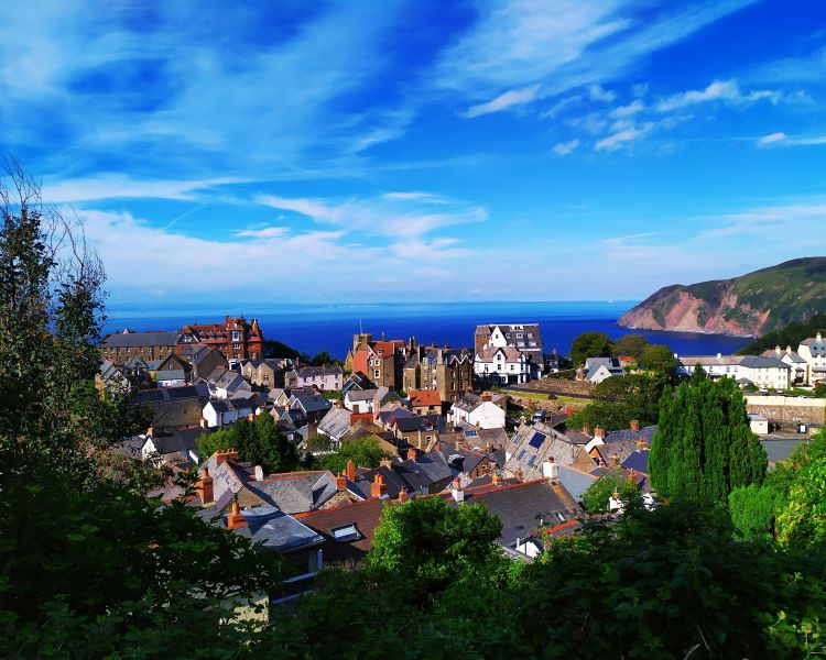 The devon coast seen from a coastal footpath