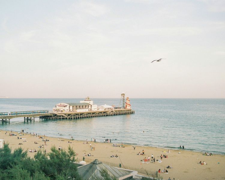 Aerial view of bournemouth pier