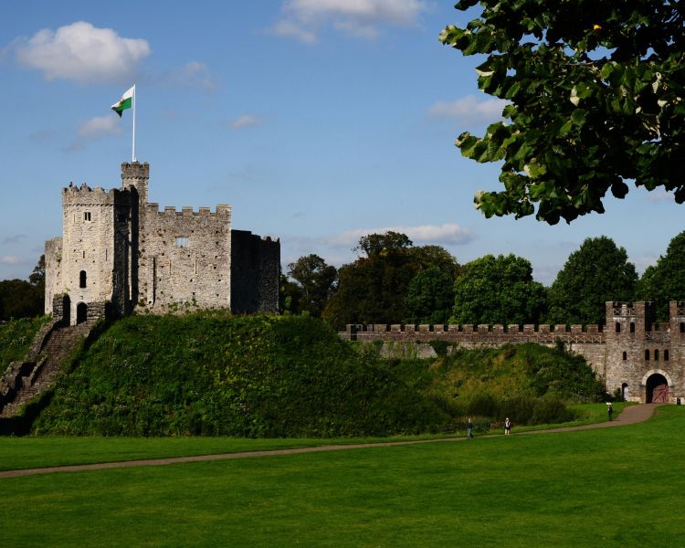 Entrance gate to cardiff castle in cardiff