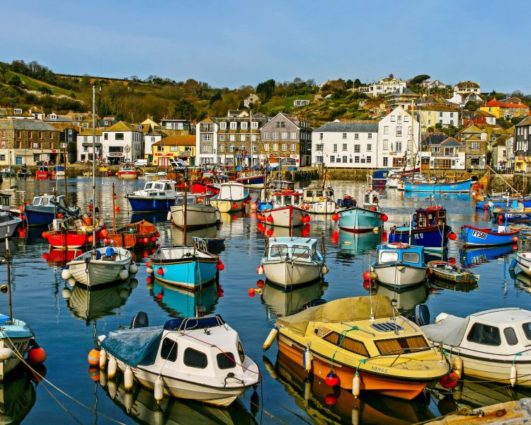 The harbour at the village of mousehole near penzance in cornwall