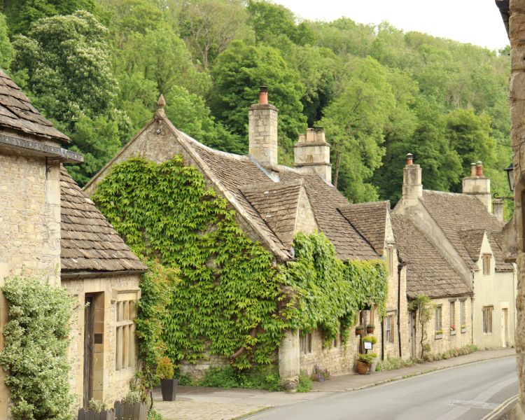 View down the high street of cirencester in gloucestershire