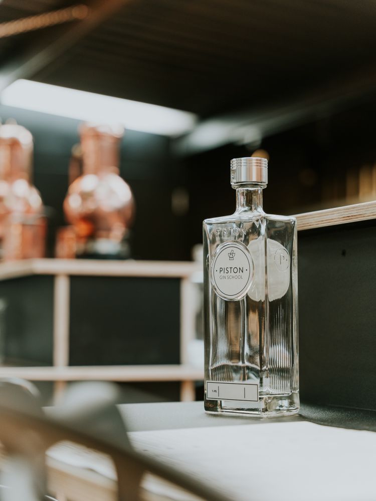 bottle of gin seen on gin making experience in cheltenham