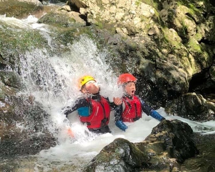 Waterfall canyoning experience