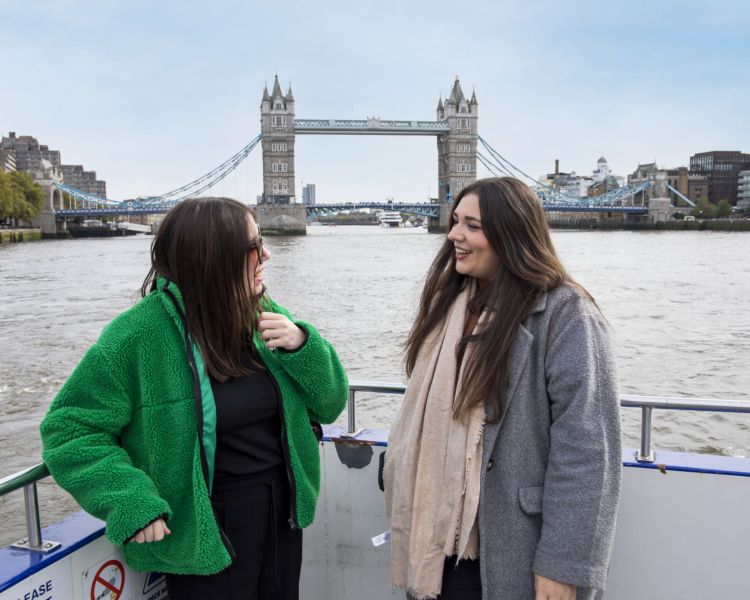London Bridge in the Background of the London Sightseeing River Cruise
