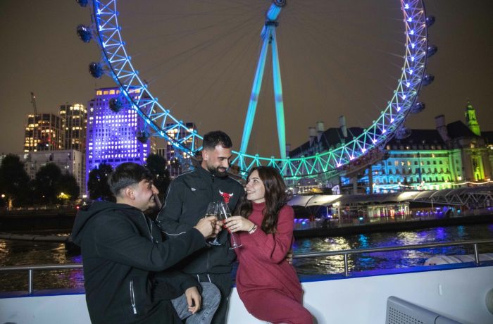 Guests Outside on the London Sightseeing Evening River Cruise