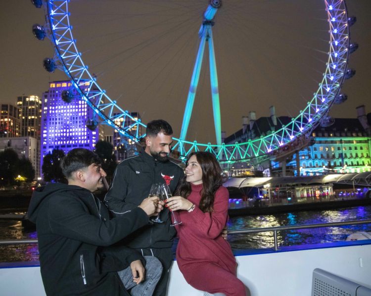 Guests Outside on the London Sightseeing Evening River Cruise